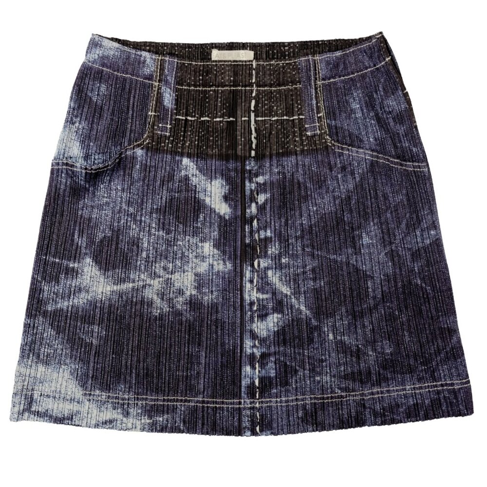 Pleats Please Denim Mini Skirt